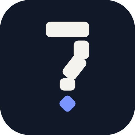 The Who's Bluffing? app icon: the mark on a dark tile